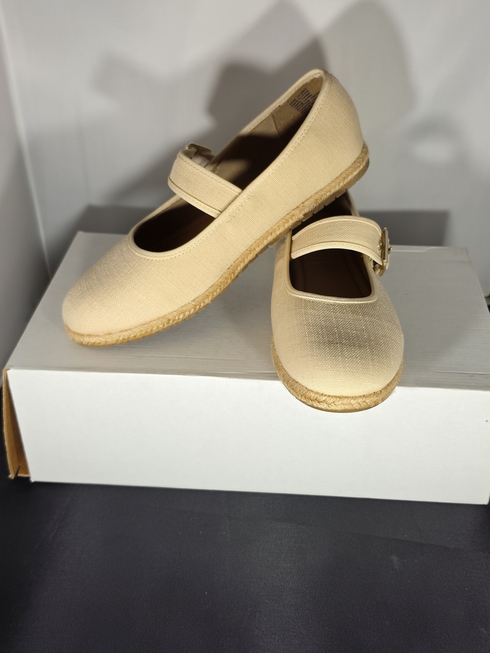 LC Lauren Conrad Cream Mary Jane Espadrille Flats